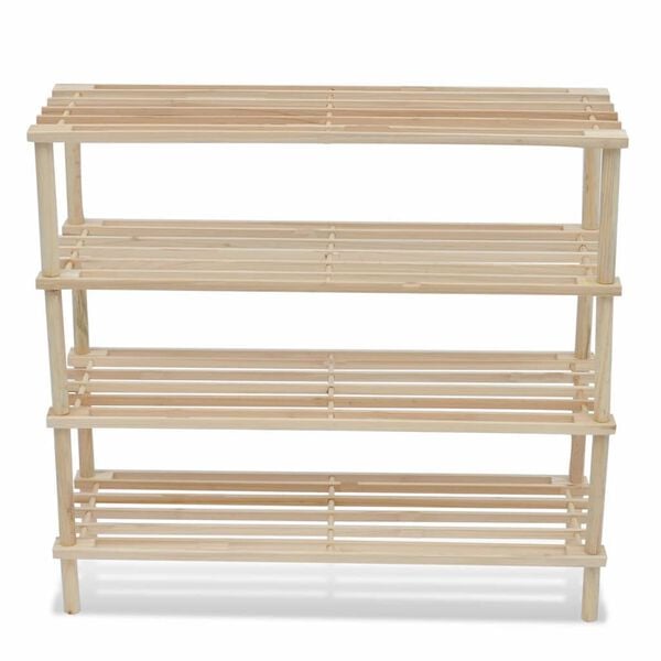 vidaXL Shoe Cabinet Set of 2 Natural Solid fir wood