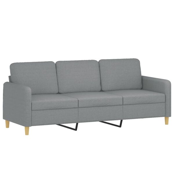 vidaXL 3-seater Sofa With Footstool Light grey
