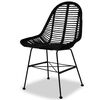 vidaXL Dining Chair Set of 4 Black Natural rattan, wrought iron Standard