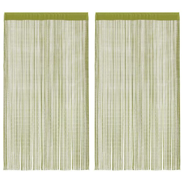 vidaXL String Curtains 2 pcs 55.1x98.4" Green