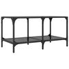 vidaXL Coffee Table Black Engineered wood, steel, glass Small Coffee Table