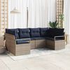 vidaXL Sofa Set with Cushion 6 pcs Grey Synthetic: Poly Rattan