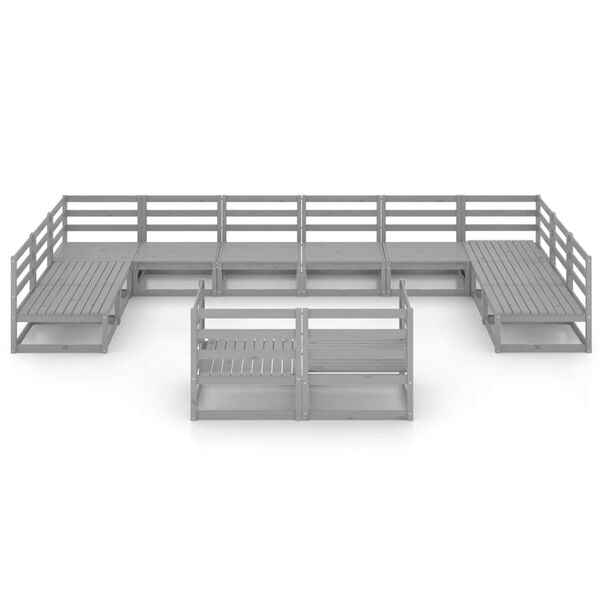 vidaXL Garden Lounge Set Grey Solid pinewood Large Modular