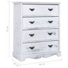 vidaXL Drawer Cabinet White Paulownia wood Medium Drawer Cabinet