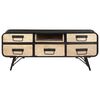 vidaXL Coffee Table Black, Brown Solid Mango Wood, Iron
