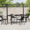 vidaXL Garden Dining Set 5 pcs Black Poly rattan