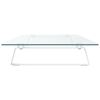 vidaXL Monitor Stand White 39.4"x13.8"x3.1" Tempered Glass and Metal