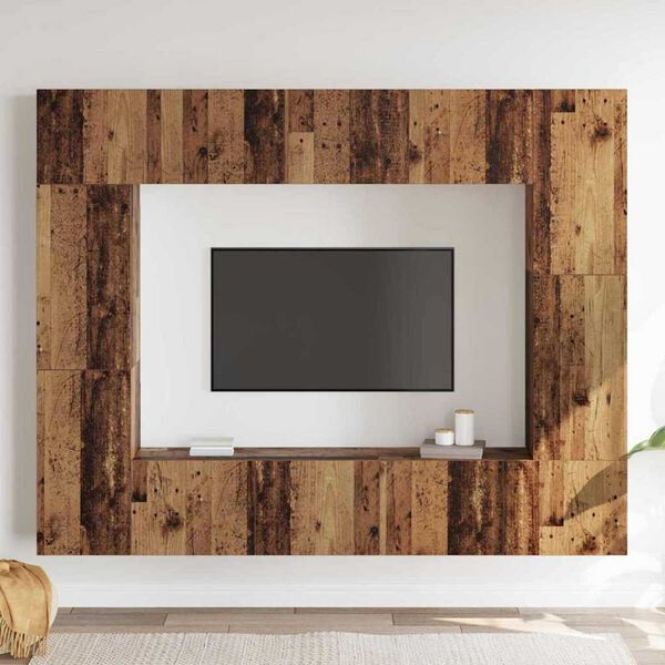 vidaXL TV Cabinet Set 8 pcs Old wood 80 x 30 x 30 cm Engineered wood