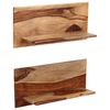 vidaXL Wall Shelf Set of 2 Natural wood color Solid Acacia wood Medium