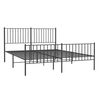 vidaXL Bed Frame Black Powder-Coated Steel King Size Classic/Traditional