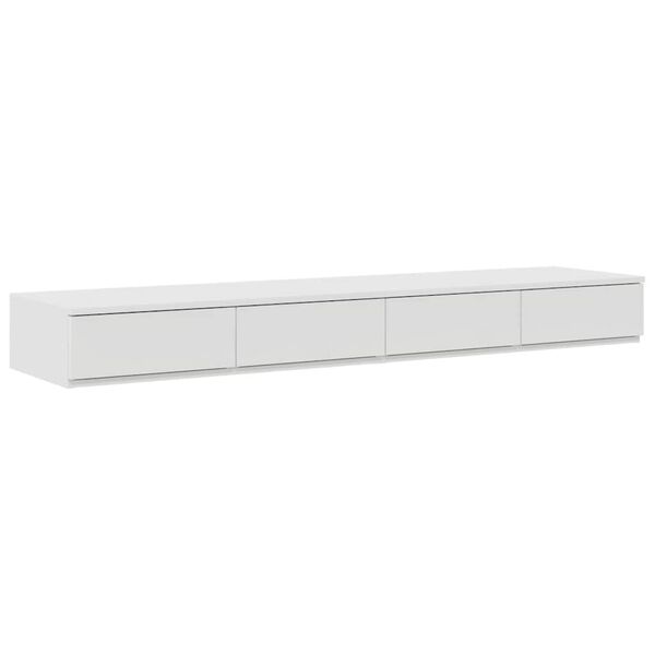 vidaXL Bed Drawers White 55.12 x 14.37 x 6.50 in Engineered Wood