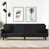 vidaXL Sofa Bed Black Velvet (100% polyester) One Size Foldable
