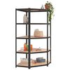 vidaXL 5-Layer Heavy-duty Shelves 3 pcs Gray Steel&Engineered Wood