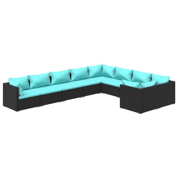 vidaXL Garden Lounge Set Black