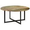 vidaXL Dining Table Multicolor Reclaimed wood, iron 59 in diameter