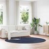 vidaXL Shaggy Rug Navy 100% Polyester 94.5 x 94.5 in Foldable Rug