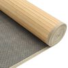 vidaXL Rug Light natural Bamboo, Polypropylene 31.5 x 157.5 in Non-slip