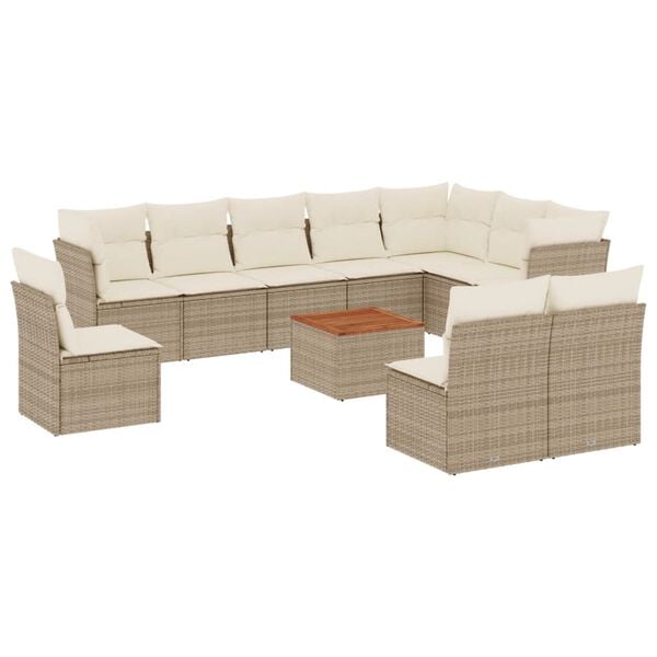 vidaXL Garden Sofa Set Beige, Brown, Cream
