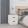 vidaXL Nightstand White Solid Pine Wood Medium Nightstand Rectangular