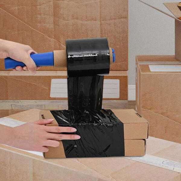 vidaXL Stretch Films 10 pcs Black 23 &micro;m 3.9 " x 492.1 '