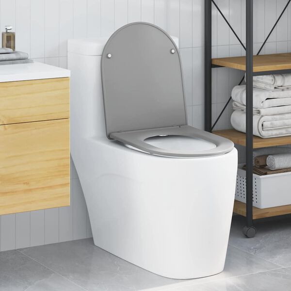 vidaXL Quick Release Toilet suitable for Seat Gray 44 x 36.4 x 3.4 cm
