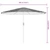vidaXL Garden Parasol Brown Polyester, Powder-Coated Steel Large