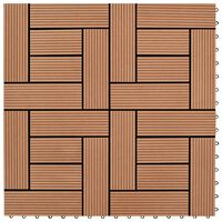 Brown 11 pcs 11.8"x11.8" Decking Tiles WPC 11 ft²