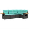 vidaXL Patio Sofa Set Black, Blue