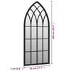 vidaXL Garden Mirror Black Iron, glass 39.4 x 17.7 in Decorative Inlays