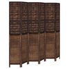 vidaXL Room Divider 6 Panels Dark Brown Solid Wood Paulownia
