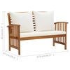 vidaXL Garden Lounge Set Cream white, Wood Solid acacia wood Medium