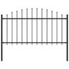vidaXL Garden Fence with Spear Top Steel 71.3"x59.1" Black