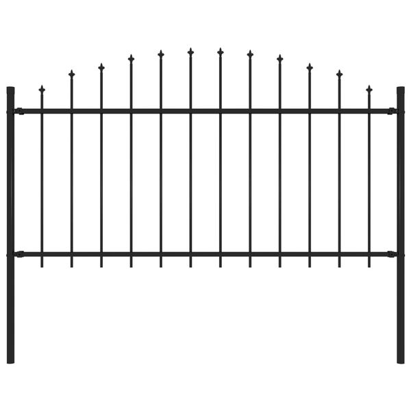 vidaXL Garden Fence with Spear Top Steel 71.3"x59.1" Black