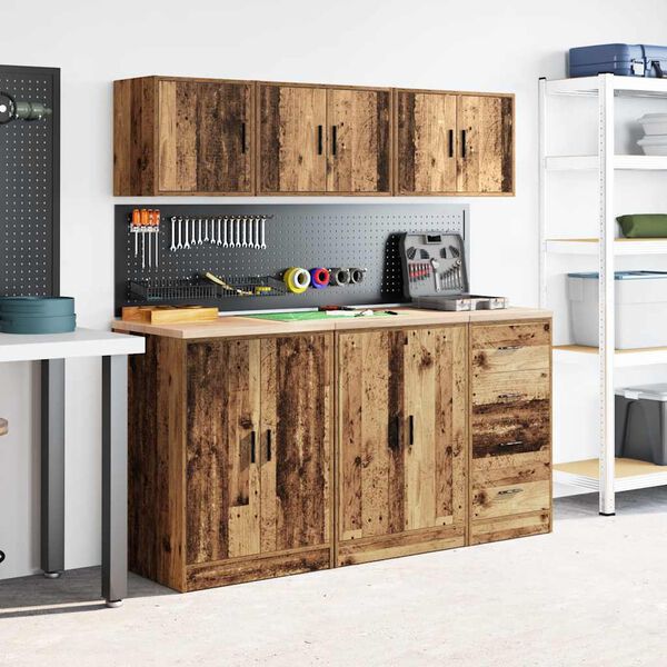 vidaXL Garage Wall Cabinet Old Wood Engineered Wood