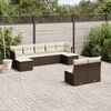 vidaXL Garden Sofa Set Brown PE Rattan Large Modular Garden Sofa Set