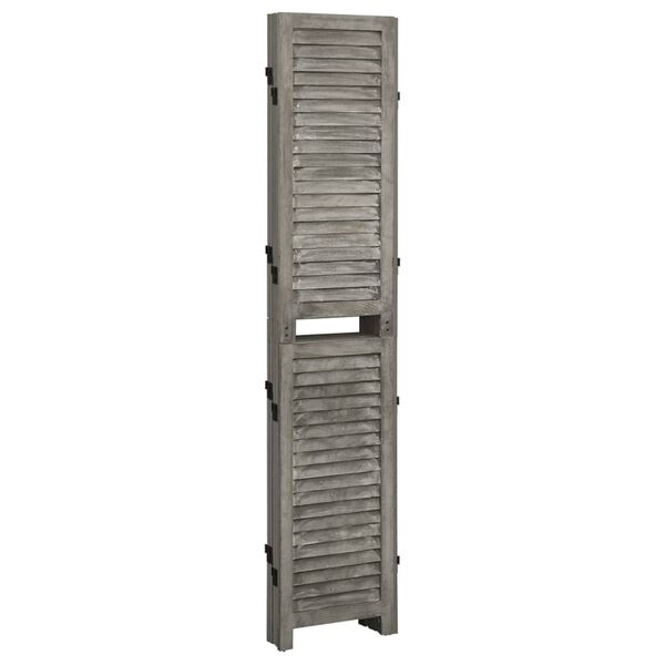 vidaXL 5-Panel Room Divider Grey 70.5x65.4" Solid Wood