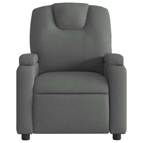 vidaXL Recliner Chair Dark Grey 100% Polyester, Metal, Plywood