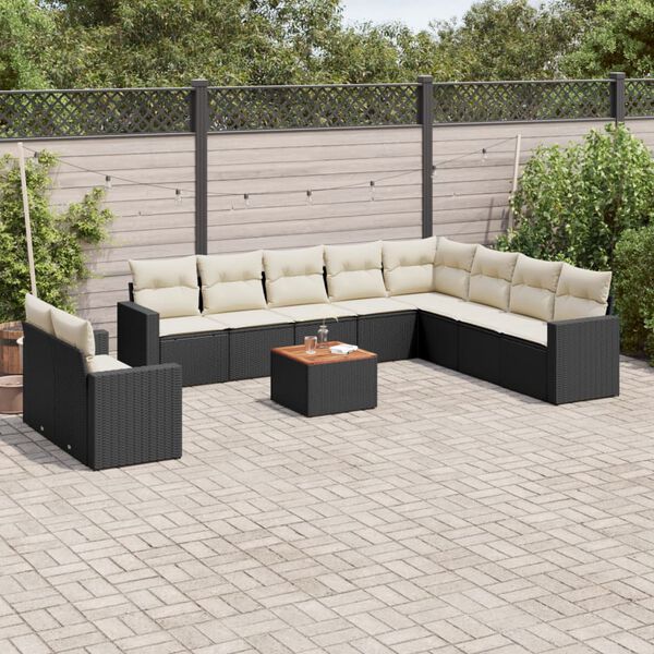 vidaXL Garden Sofa Set Black
