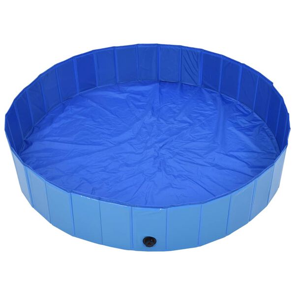 vidaXL Dog Swimming Pool Blue PVC Large Foldable Dog Swimming Pool
