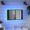vidaXL LED Mirror Cabinet Smoked Oak Engineered Wood, Acrylic Medium