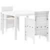 vidaXL Garden Dining Set 3 pcs White Polt rattan