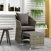 vidaXL Garden Lounge Set Grey Poly rattan, steel Medium Removable Covers