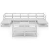 vidaXL 10 Piece Patio Lounge Set White Solid Pinewood