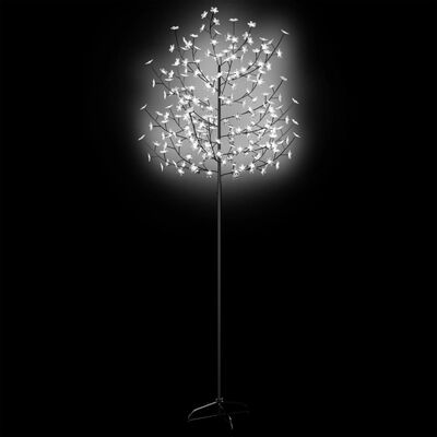 vidaXL Christmas Tree 220 LEDs Cold White Light Cherry Blossom 86.6"