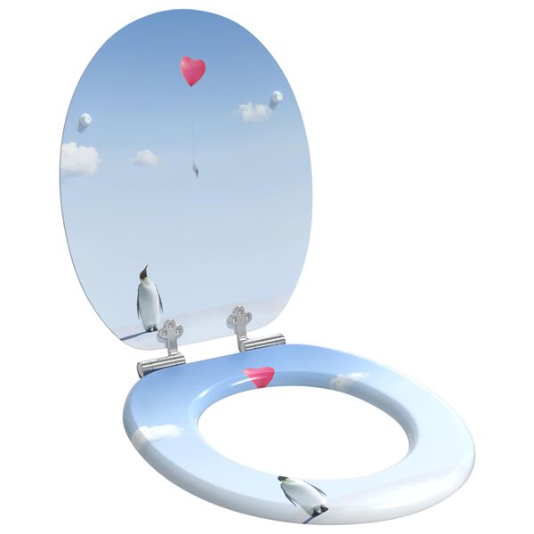 vidaXL WC Toilet Seats with Soft Close Lid 2 pcs MDF Penguin Design (2x146917)