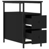 vidaXL Bedside Cabinet Set of 2 Black Engineered wood, Iron