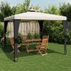vidaXL Gazebo Cream and Anthracite Powder-coated steel and polyester Large