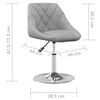 vidaXL Swivel Dining Chair Set of 2 Light Grey Velvet Adjustable