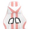 vidaXL Gaming Chair with Footrest White and Pink Faux Leather