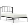 vidaXL Bed Frame Black Powder-Coated Steel Twin Bed Frame Rectangular